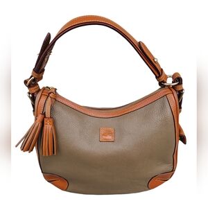 Dooney & Bourke Olive Green and Tan Leather Hobo Satchel